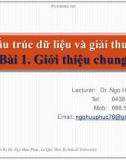 Bài giảng Cấu trúc dữ liệu và giải thuật – Bài 1: Giới thiệu chung