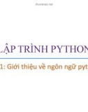 Bài giảng Lập trình Python: Bài 1 - Trương Xuân Nam