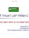 Bài giảng Kỹ thuật lập trình C: Bài 2 - Hoàng Quốc Tuấn