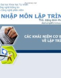 Bài giảng Nhập môn lập trình: Các khái niệm cơ bản về lập trình - ThS. Đặng Đình Phương