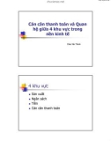 Bài giảng Cán cân thanh toán và quan hệ giữa 4 khu vực trong nền kinh tế (2012) - Châu Văn Thành