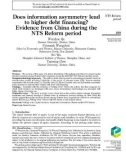 Does information asymmetry lead to higher debt financing? Evidence from China during the NTS Reform period