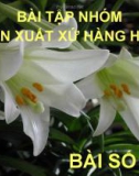 Bài tập nhóm môn xuất xứ hàng hóa - bài số 5