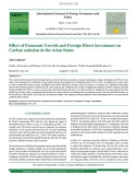 Effect of economic growth and foreign direct investment on carbon emission in the ASIAN states