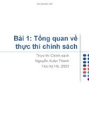 Bài giảng Thực thi chính sách: Bài 1 - Nguyễn Xuân Thành (Năm 2023)