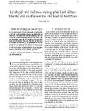 Lý thuyết thể chế theo trường phái kinh tế học Tân thể chế và đổi mới thể chế kinh tế Việt Nam