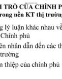 Vài trò của chính phủ trong nền kinh tế thị trường