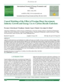 Causal modeling of the effect of foreign direct investment, industry growth and energy use to carbon dioxide emissions