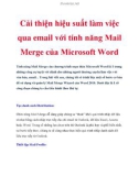 Cải thiện hiệu suất làm việc qua email với tính năng Mail Merge của Microsoft Word