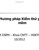 Bài giảng Bộ môn Công nghệ phần mềm - Bài 8: Phương pháp kiểm thử