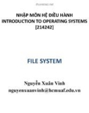 Bài giảng Nhập môn Hệ điều hành: File system - Nguyễn Xuân Vinh