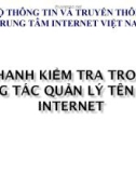 Bài giảng Thanh kiểm tra trong công tác quản lý tên miền Internet