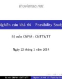 Bài giảng Phân tích yêu cầu phần mềm: Nghiên cứu khả thi - Feasibility Study - Trần Văn Hoàng