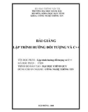 Bài giảng Lập trình hướng đối tượng và C++ - ĐH Hàng Hải VN