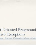 Object-Oriented Programming Lecture 6: Exceptions