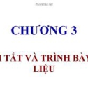 TÓM TẮT VÀ TRÌNH BÀY DỮ LIỆU