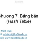 Bài giảng Cấu trúc dữ liệu và giải thuật: Chương 7 - Trần Minh Thái (2016)