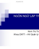 Bài giảng Ngôn ngữ lập trình C: Hàm - Ninh Thị Thanh Tâm