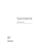 Introduction Oracle 9i - PLSQL Volume 2