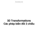 Bài giảng Đồ họa máy tính: Các phép biến đổi 3 chiều