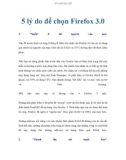 5 lý do để chọn Firefox 3.0