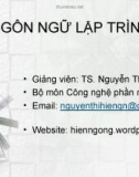 Bài giảng Ngôn ngữ lập trình Java: Java cơ bản - TS. Nguyễn Thị Hiền