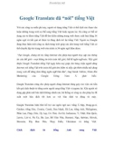 Google Translate đã 'nói' tiếng Việt