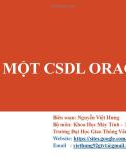 Bài giảng Công nghệ Oracle: Chương 4 - Nguyễn Việt Hưng