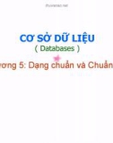 Bài giảng Cơ sở dữ liệu (Databases) - Chương 5: Dạng chuẩn và Chuẩn hóa