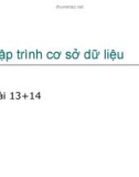 Bài giảng lập trình DOT NET - Bài 13 + 14 Lập trình cơ sở dữ liệu