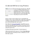 Cài đặt một SSH Server trong Windows Vista