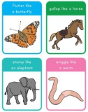 English for kids: Animal Movements Gross Motor Activity Cards