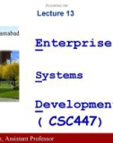 Lecture Enterprise systems development (CSC447): Lecture 13 - Muhammad Usman, Assistant Professor