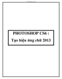 PHOTOSHOP CS6 : Tạo hiệu ứng chữ 2013