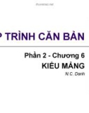 Bài giảng Lập trình căn bản - Chương 6: Kiểu mảng