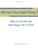 Bài giảng môn Cơ sở dữ liệu - Bài 1: Các khái niệm của một hệ cơ sở dữ liệu (ĐH Công nghệ Thông tin)