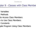 Lecture Introduction to programming with Java - Chapter 9: Classes with class members