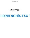 Bài giảng Lập trình hướng đối tượng C++‎ - Chương 7: Tái định nghĩa tác tử