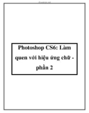 Photoshop CS6: Làm quen với hiệu ứng chữ