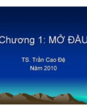 Bài giảng Cấu trúc dữ liệu: Chương 1 - TS. Trần Cao Đệ