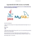 Lập trình kết nối CSDL từ Java vào MySQL