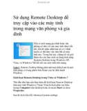 Sử dụng Remote Desktop để truy cập vào các máy tính trong mạng văn phòng và gia đình