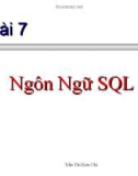 Bài giảng Hệ cơ sở dữ liệu - Chương 7: Ngôn ngữ SQL