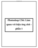 Photoshop CS6: Làm quen với hiệu ứng chữ