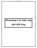 Photoshop Cs5: hiệu ứng chữ chất lỏng