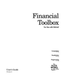 Financial Toolbox For Use with MATLAB