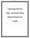 7 thủ thuật SEO On Page- Advanced, chống Panda, Penguin của Google