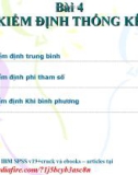 Bài giảng Thống kê kinh doanh và SPSS - Bài 4: Kiểm định thống kê