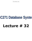 Lecture Database Systems - Lecture 32