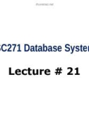 Lecture Database Systems - Lecture 21